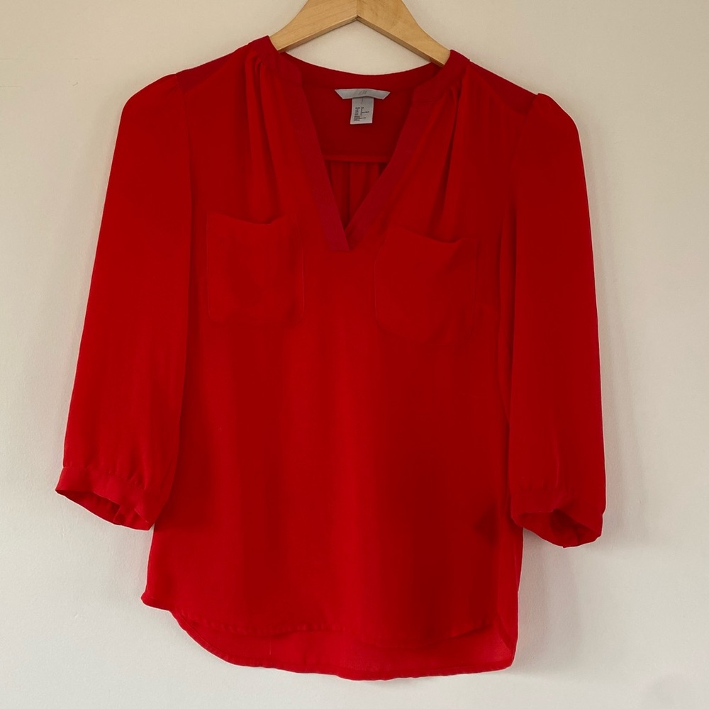 Women’s, H&M red blouse